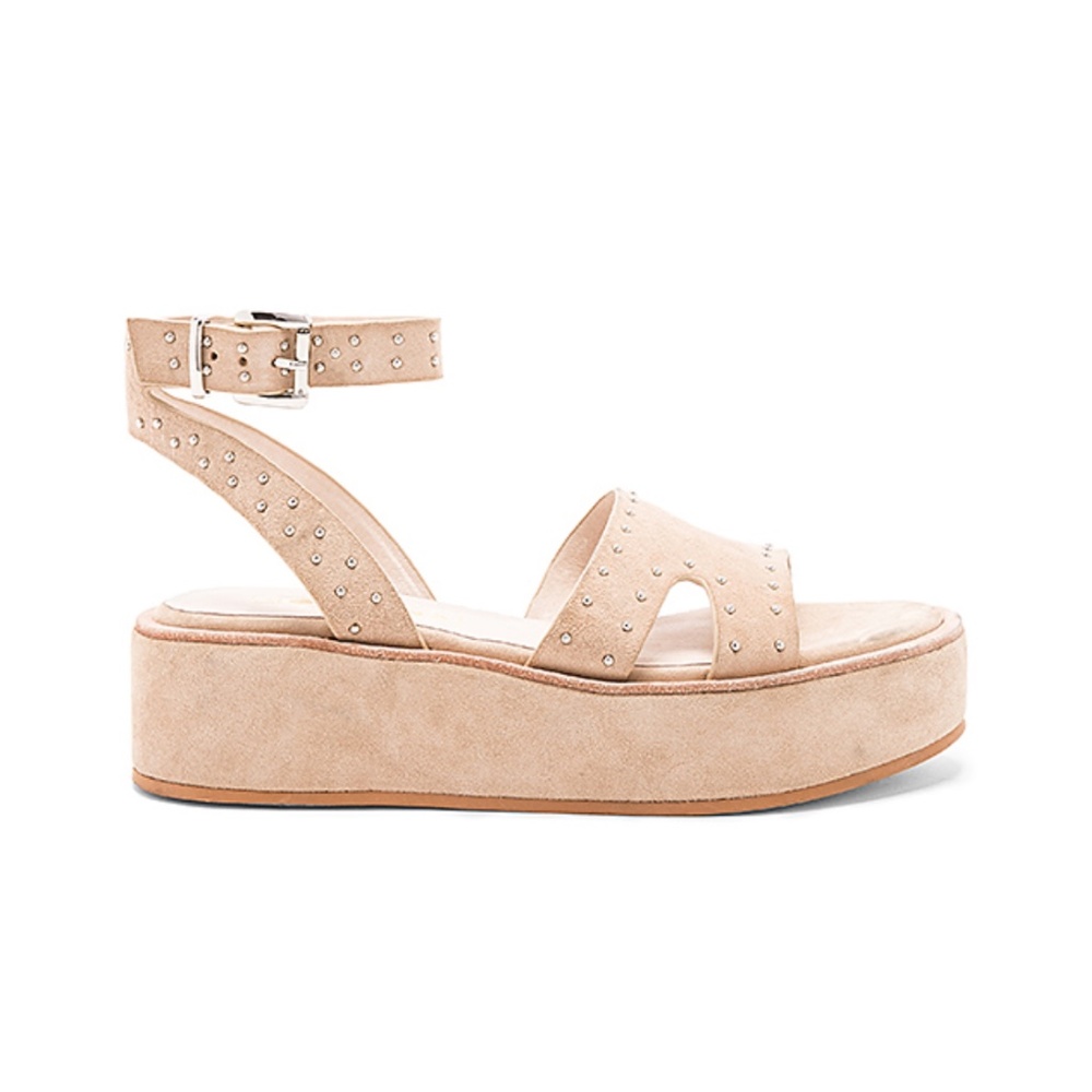 Sol Sana silver stud suede platform sandals